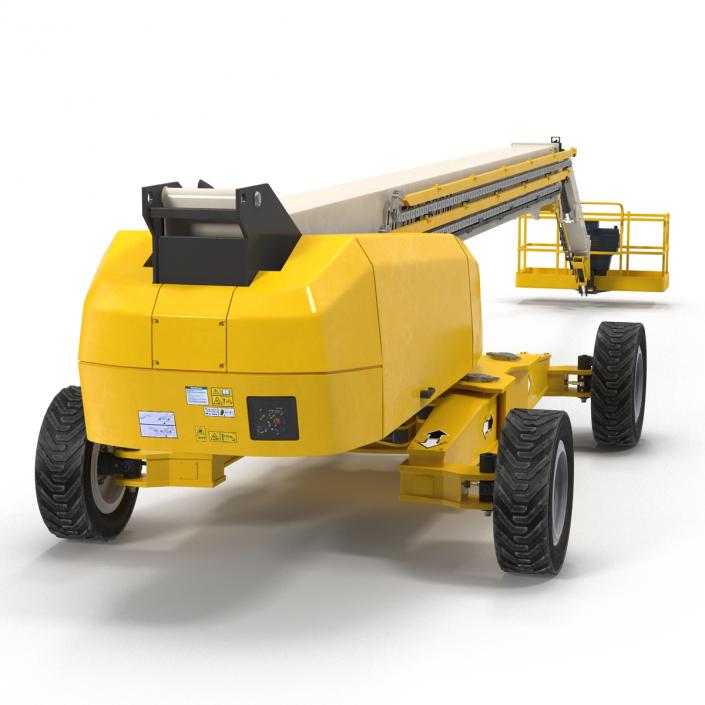 Telescopic Boom Lift Generic 4 Yellow Rigged 3D model