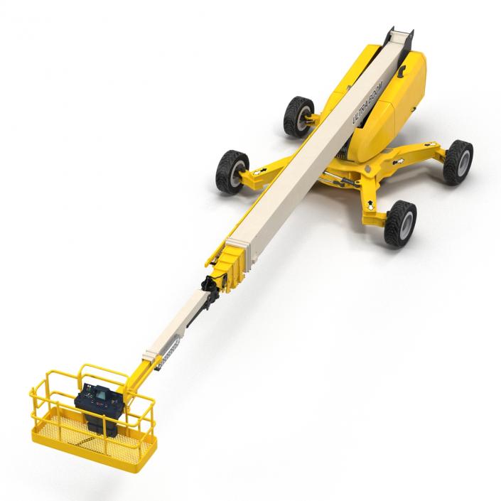 Telescopic Boom Lift Generic 4 Yellow Rigged 3D model