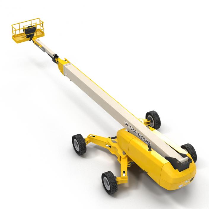 Telescopic Boom Lift Generic 4 Yellow Rigged 3D model