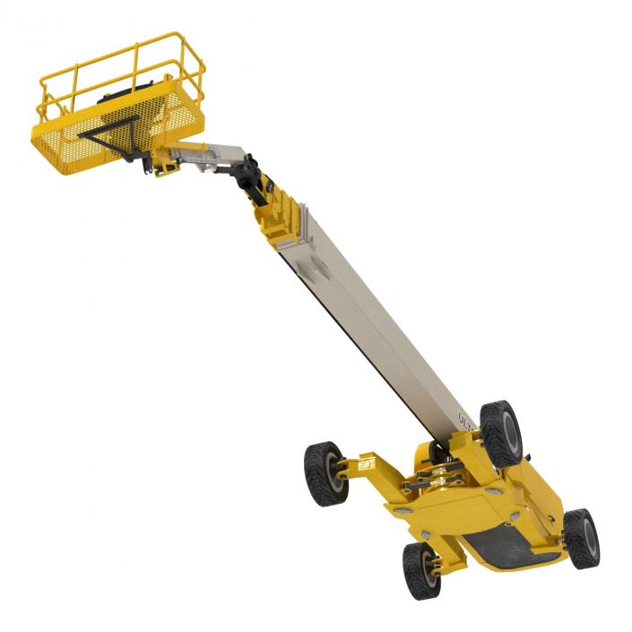 Telescopic Boom Lift Generic 4 Yellow Rigged 3D model