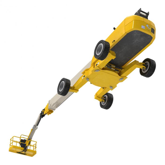 Telescopic Boom Lift Generic 4 Yellow Rigged 3D model