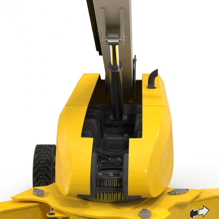 Telescopic Boom Lift Generic 4 Yellow Rigged 3D model