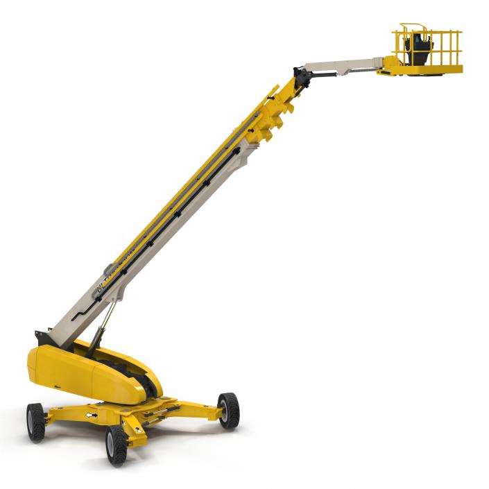 Telescopic Boom Lift Generic 4 Yellow Rigged 3D model