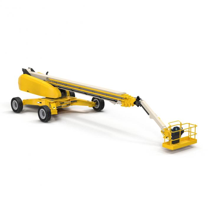 Telescopic Boom Lift Generic 4 Yellow Rigged 3D model