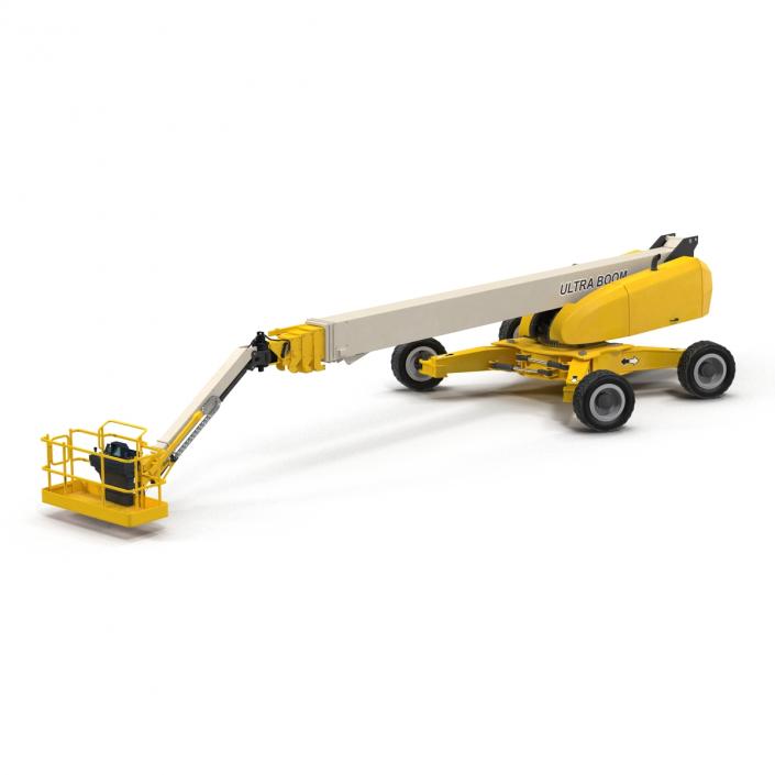 Telescopic Boom Lift Generic 4 Yellow Rigged 3D model