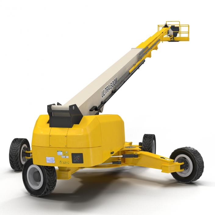 Telescopic Boom Lift Generic 4 Yellow Rigged 3D model