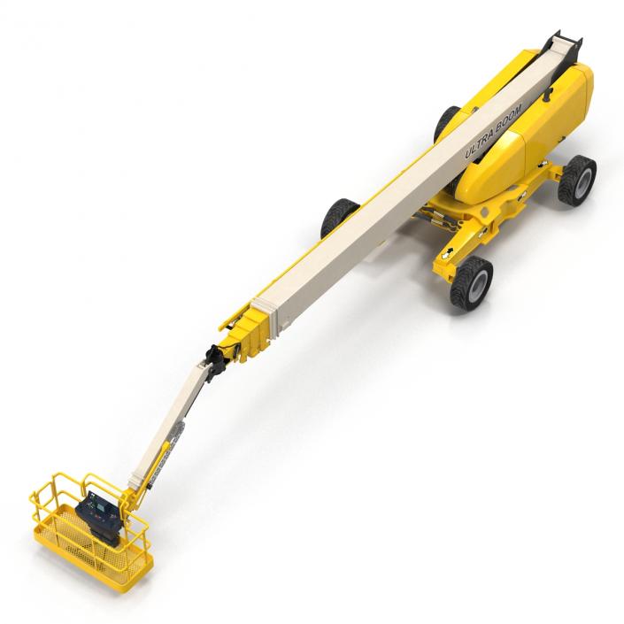 Telescopic Boom Lift Generic 4 Yellow Rigged 3D model