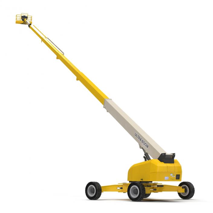 Telescopic Boom Lift Generic 4 Yellow Rigged 3D model