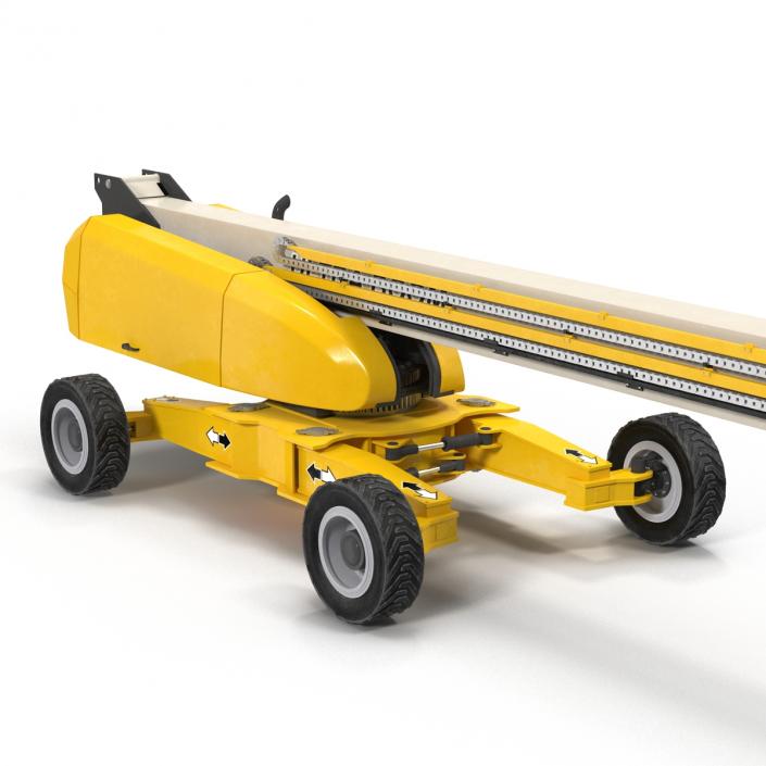 Telescopic Boom Lift Generic 4 Yellow Rigged 3D model