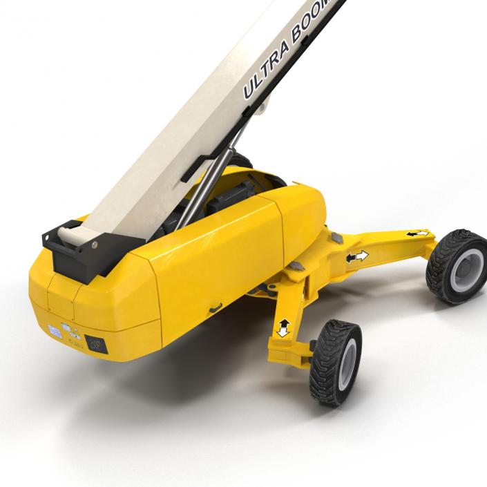 Telescopic Boom Lift Generic 4 Yellow Rigged 3D model