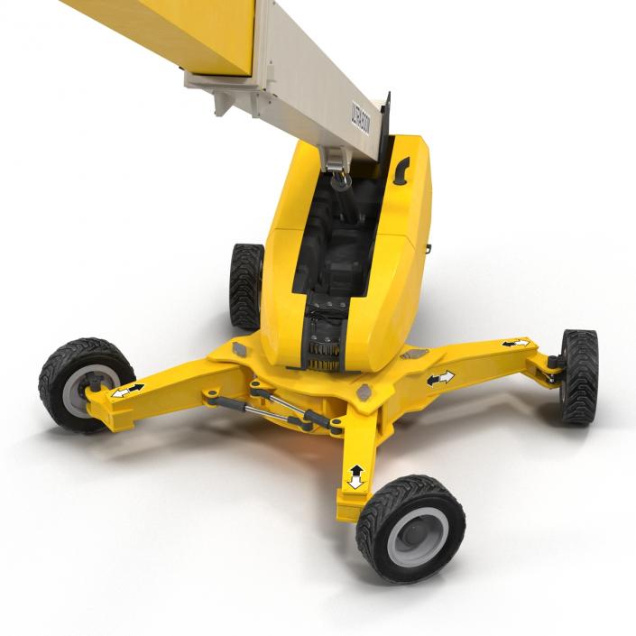 Telescopic Boom Lift Generic 4 Yellow Rigged 3D model