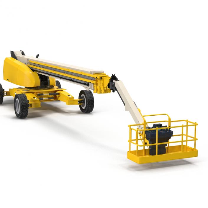 Telescopic Boom Lift Generic 4 Yellow Rigged 3D model