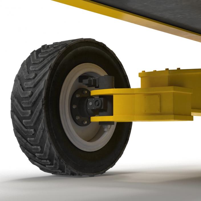 Telescopic Boom Lift Generic 4 Yellow Rigged 3D model