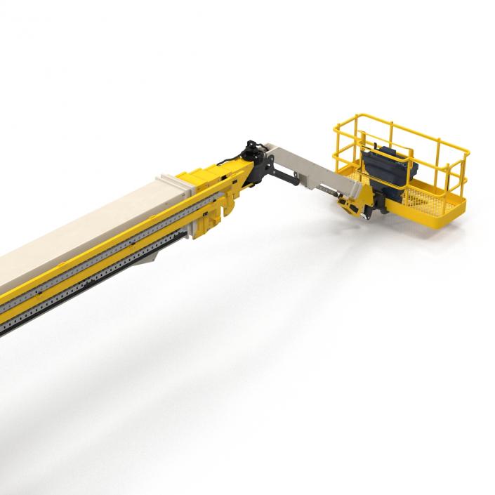 Telescopic Boom Lift Generic 4 Yellow Rigged 3D model