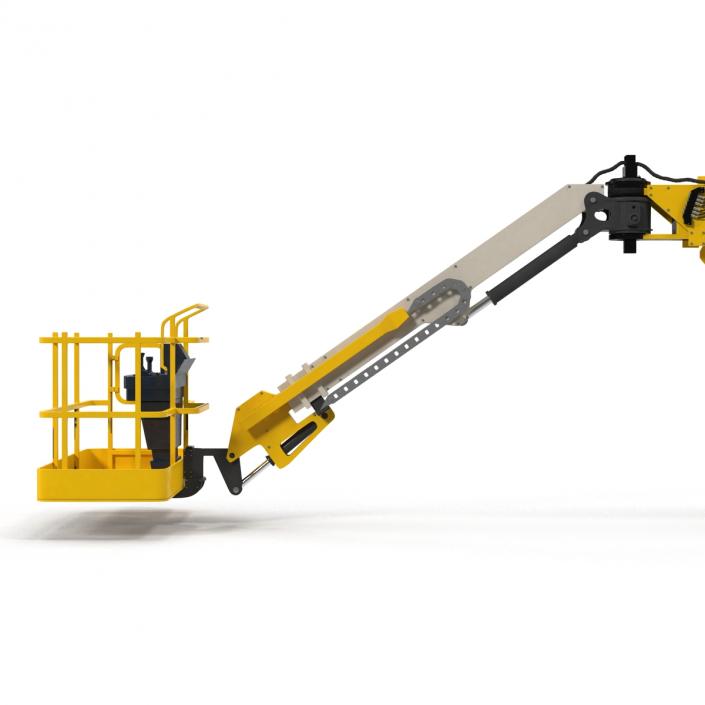 Telescopic Boom Lift Generic 4 Yellow Rigged 3D model