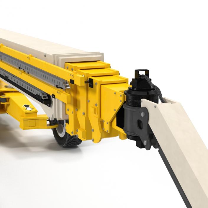 Telescopic Boom Lift Generic 4 Yellow Rigged 3D model