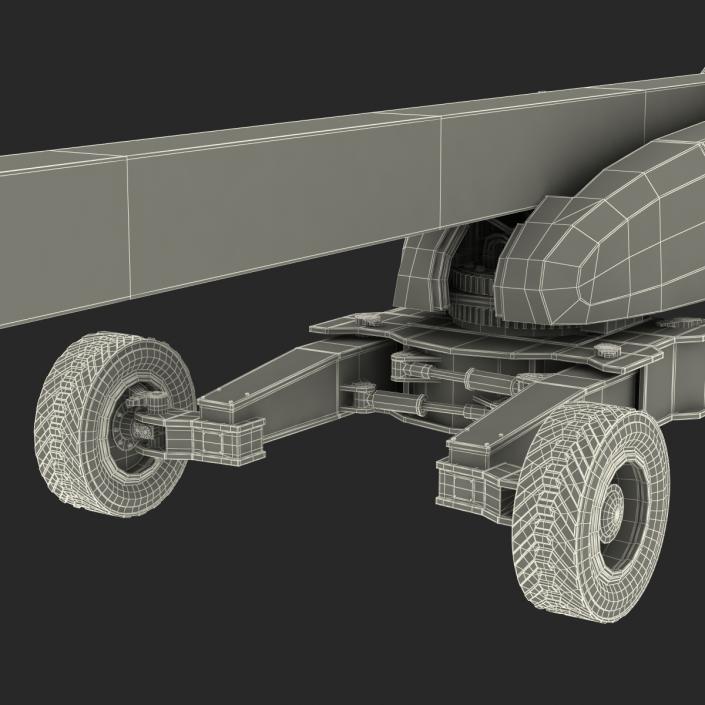 Telescopic Boom Lift Generic 4 Yellow Rigged 3D model