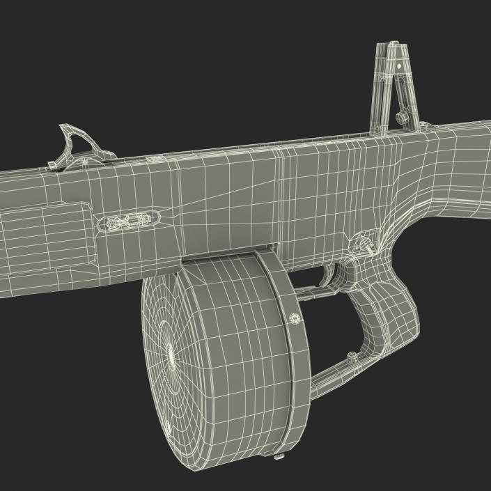 3D model Combat Shotgun AA-12 Round Drum Magazine