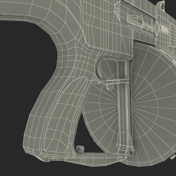 3D model Combat Shotgun AA-12 Round Drum Magazine