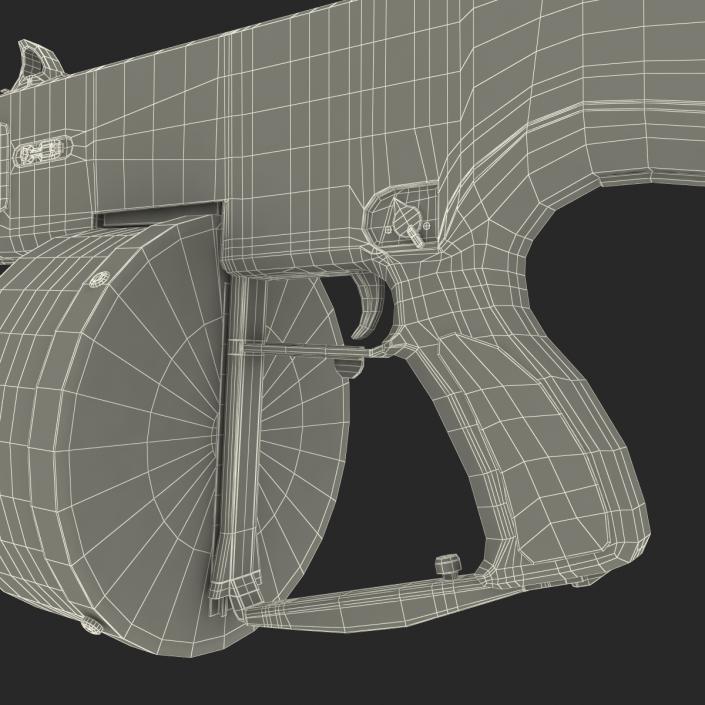 3D model Combat Shotgun AA-12 Round Drum Magazine