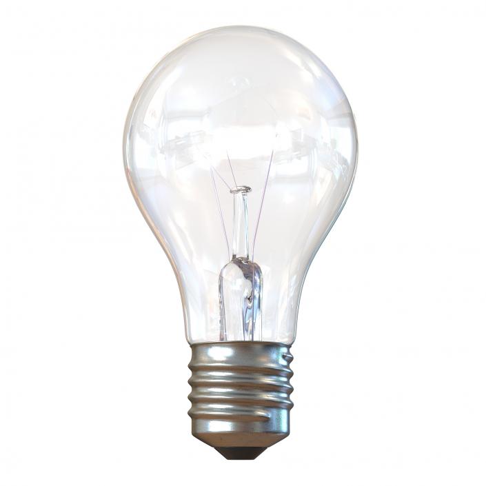 3D Electric Light Bulb Illuminated