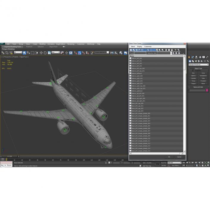 3D Boeing 777-200ER Generic Rigged