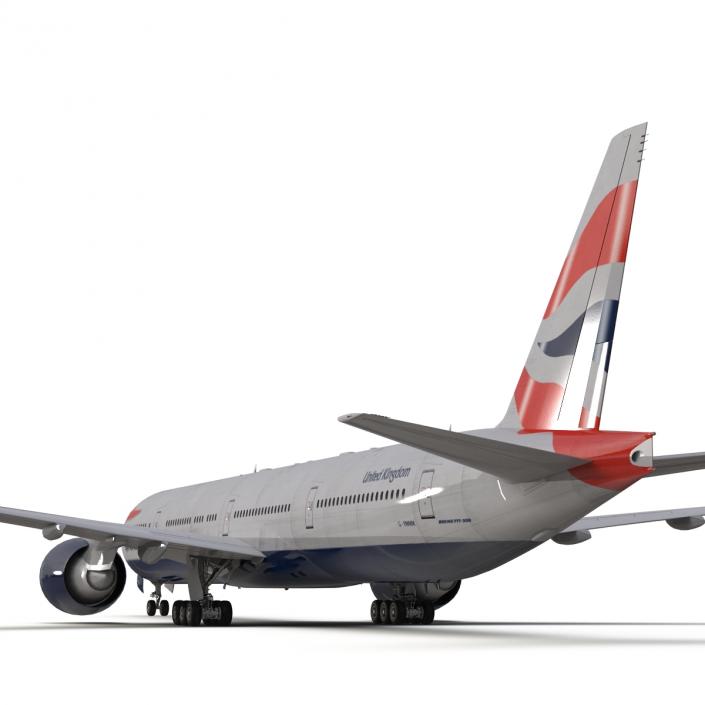 Boeing 777-300 British Airways Rigged 3D