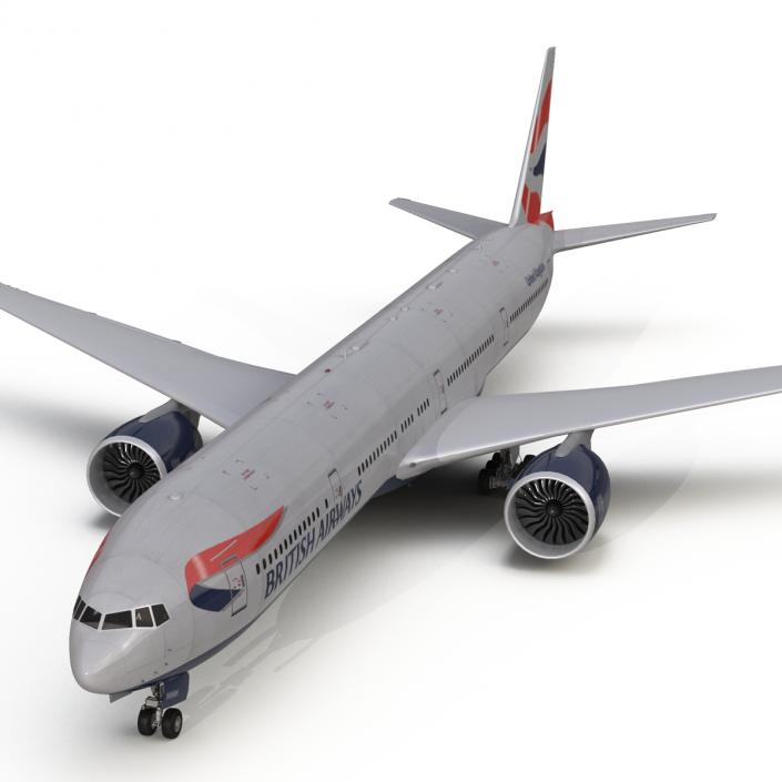 Boeing 777-300 British Airways Rigged 3D