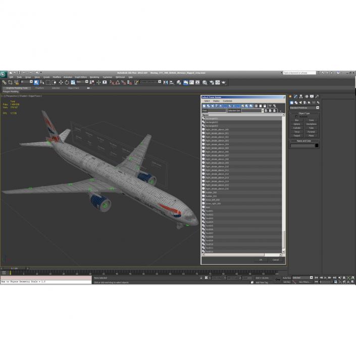 Boeing 777-300 British Airways Rigged 3D