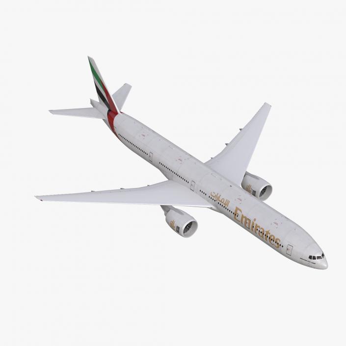 Boeing 777-300 Emirates Airlines Rigged 3D model