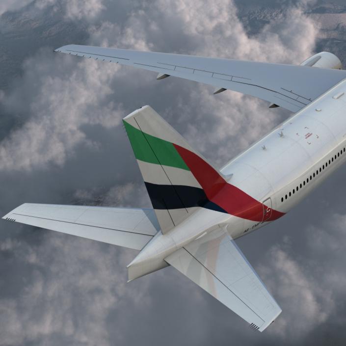 Boeing 777-300 Emirates Airlines Rigged 3D model