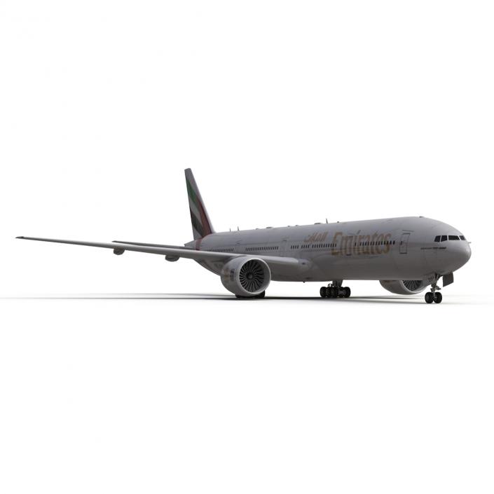 Boeing 777-300 Emirates Airlines Rigged 3D model