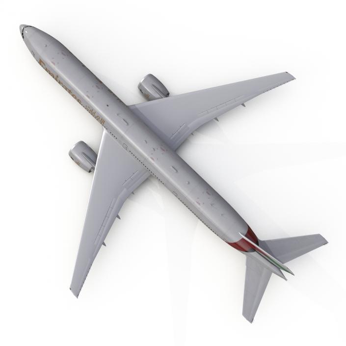 Boeing 777-300 Emirates Airlines Rigged 3D model