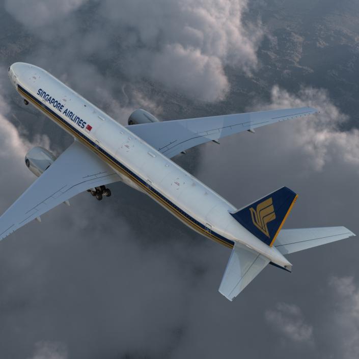 3D model Boeing 777-300 Singapore Airlines Rigged