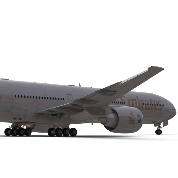 Boeing 777-300 Emirates Airlines Rigged 3D model