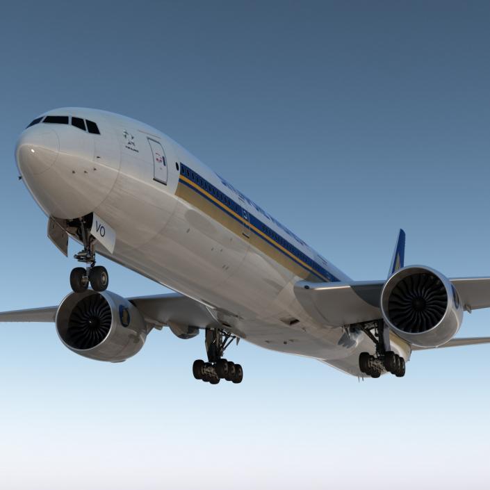 3D model Boeing 777-300 Singapore Airlines Rigged