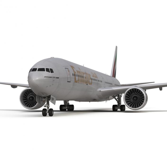 Boeing 777-300 Emirates Airlines Rigged 3D model