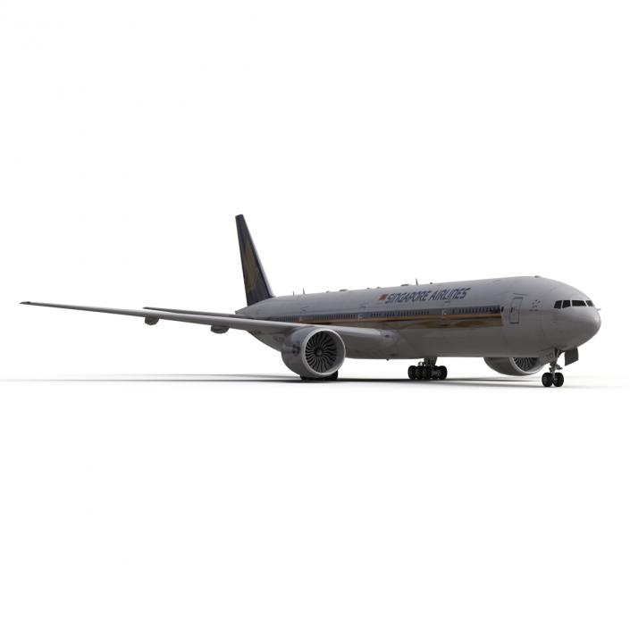 3D model Boeing 777-300 Singapore Airlines Rigged