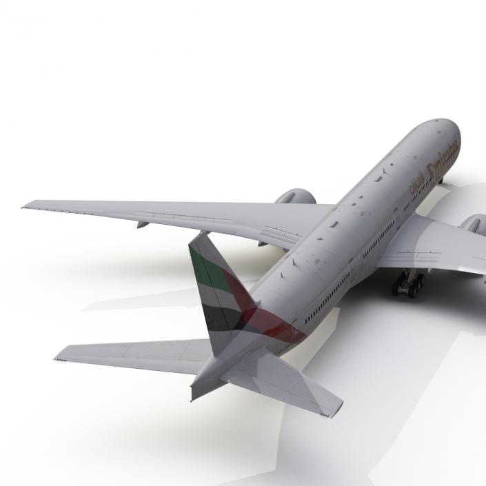 Boeing 777-300 Emirates Airlines Rigged 3D model