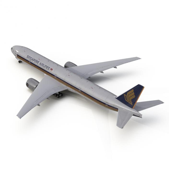 3D model Boeing 777-300 Singapore Airlines Rigged