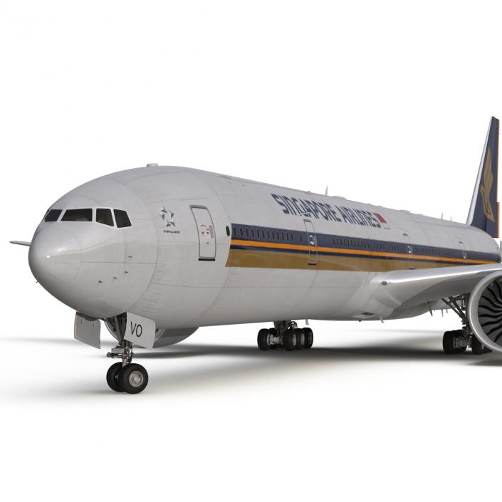 3D model Boeing 777-300 Singapore Airlines Rigged