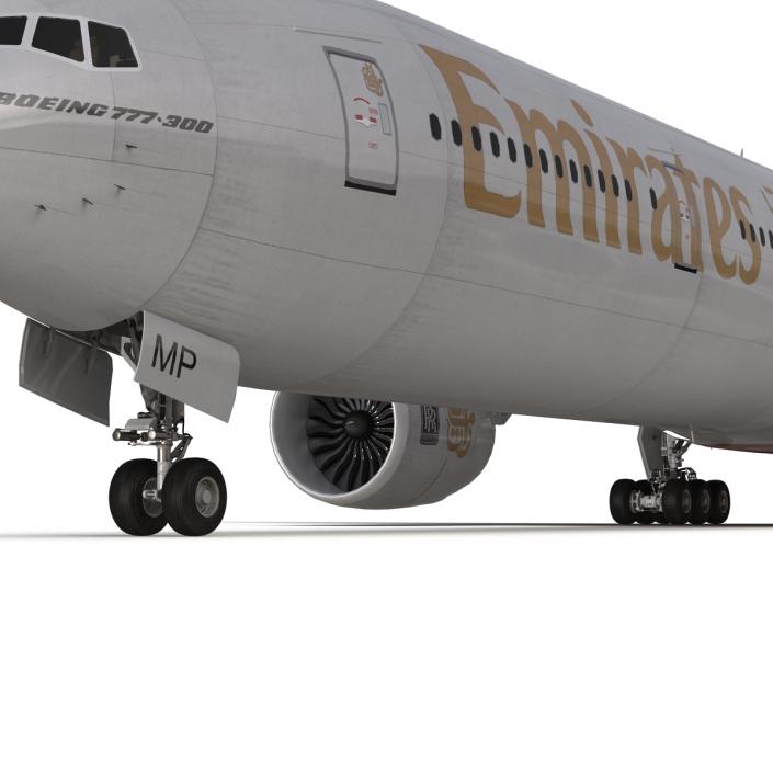 Boeing 777-300 Emirates Airlines Rigged 3D model