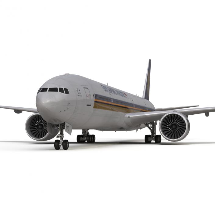 3D model Boeing 777-300 Singapore Airlines Rigged