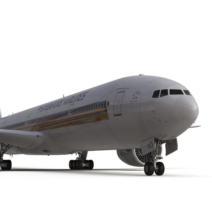 3D model Boeing 777-300 Singapore Airlines Rigged