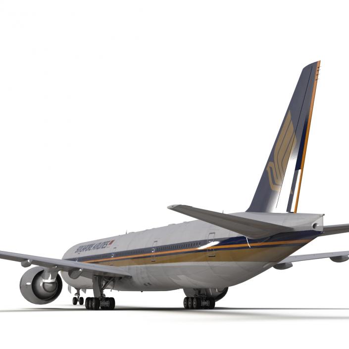 3D model Boeing 777-300 Singapore Airlines Rigged