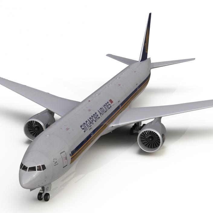 3D model Boeing 777-300 Singapore Airlines Rigged