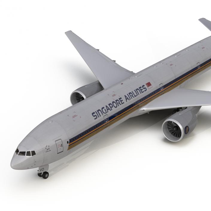 3D model Boeing 777-300 Singapore Airlines Rigged