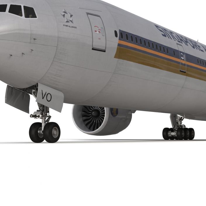 3D model Boeing 777-300 Singapore Airlines Rigged