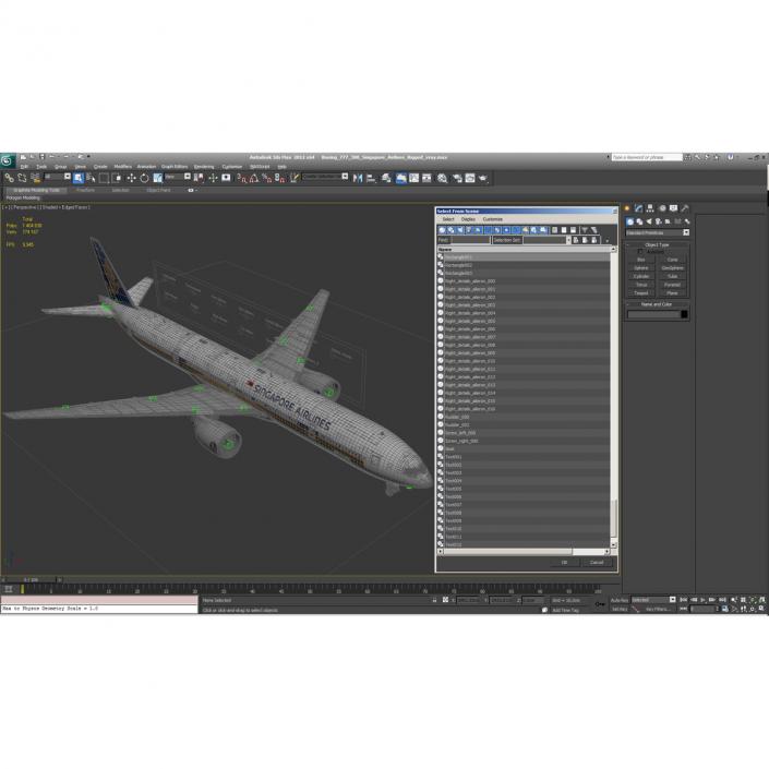 3D model Boeing 777-300 Singapore Airlines Rigged