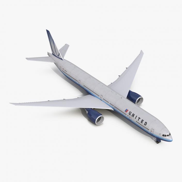 3D model Boeing 777-300 United Airlines